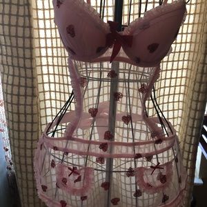 Sexy little things VS.  34B pink and res hearts lingerie